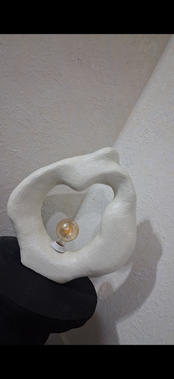 اباژور رومیزی مینیمال پاپیه ماشه سفیدشیری