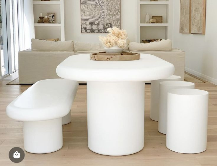 میزنهارخوری مینیمال شش نفره پاپیه ماشه رنگ سفید