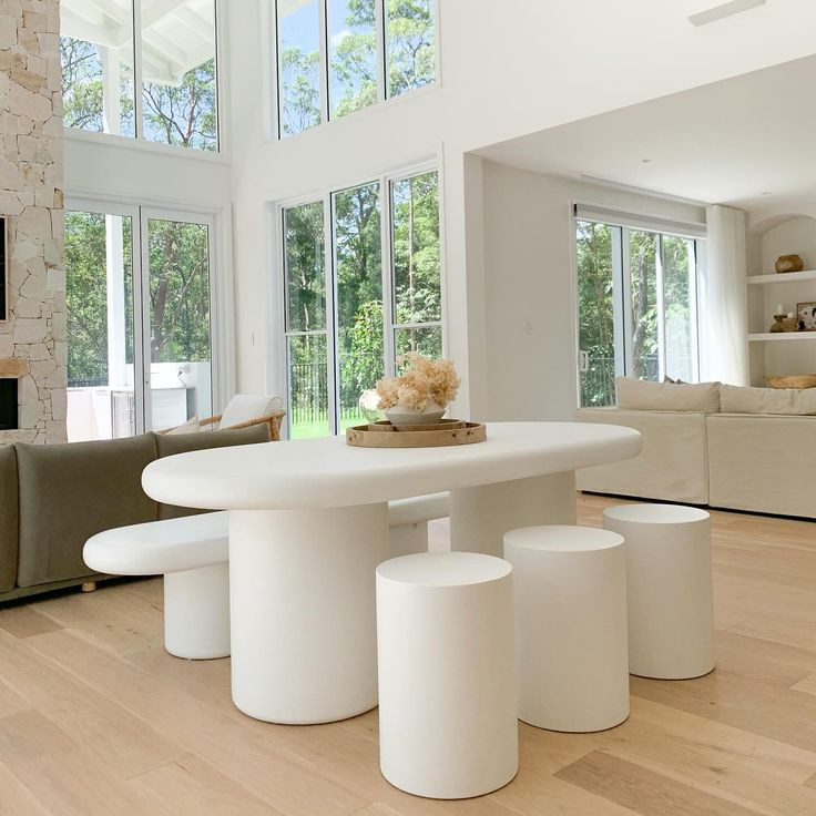 میزنهارخوری مینیمال شش نفره پاپیه ماشه رنگ سفید